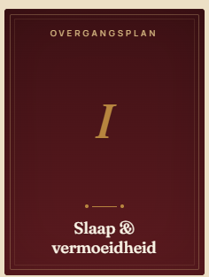 Slaap & vermoeidheid — sub-gids I